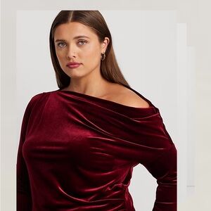 Black Label Ralph Lauren Asymmetrical velvet top